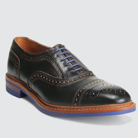 Allen-Edmonds Strandmok Cap-Toe Balmoral Dress Oxfords Black Size 10 B 5555 - Picture 1 of 13